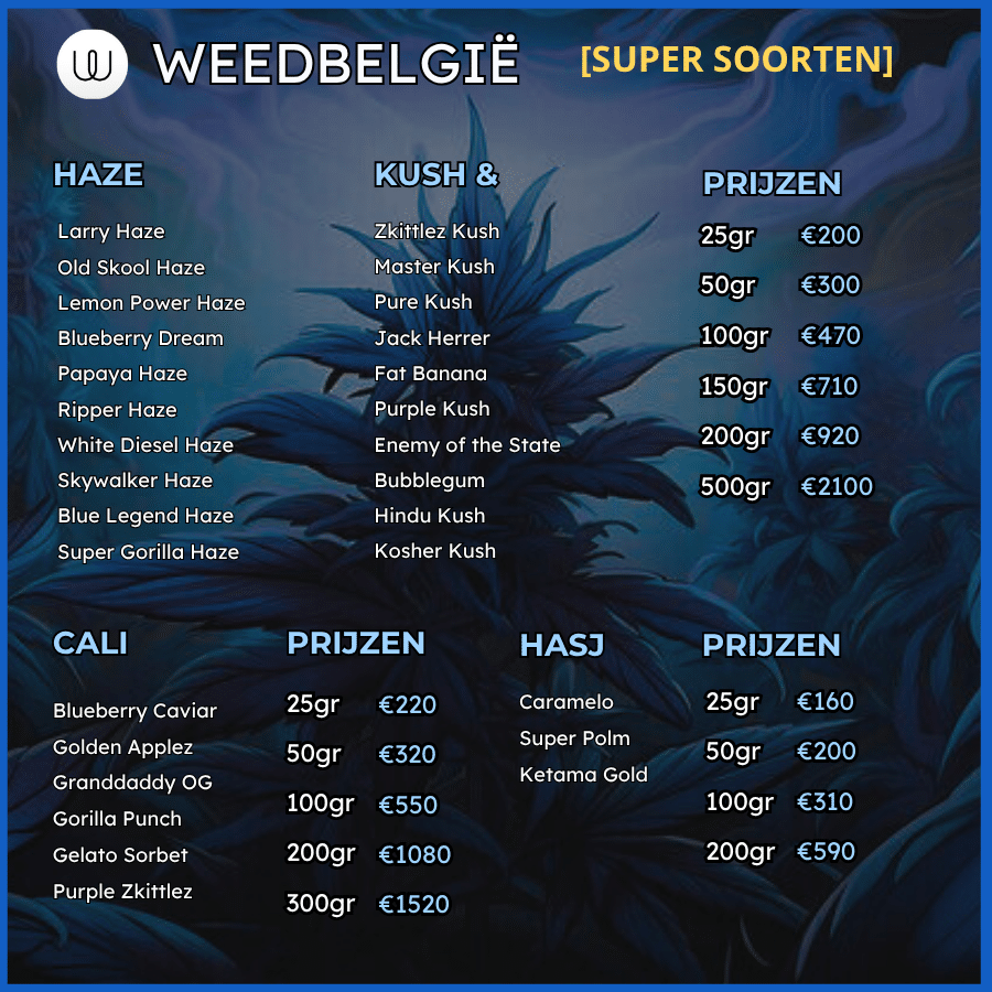 WEEDBELGIE MENU